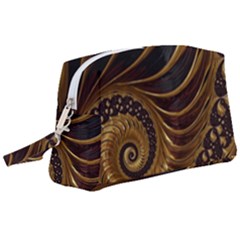 Shell Fractal In Brown Wristlet Pouch Bag (large) by SomethingForEveryone