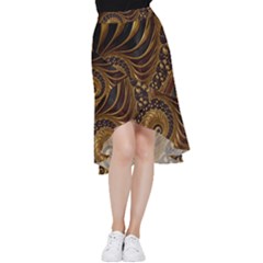 Shell Fractal In Brown Frill Hi Low Chiffon Skirt by SomethingForEveryone