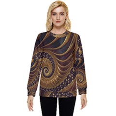 Shell Fractal In Brown Hidden Pocket Sweatshirt