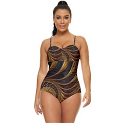 Shell Fractal In Brown Retro Full Coverage Swimsuit by SomethingForEveryone