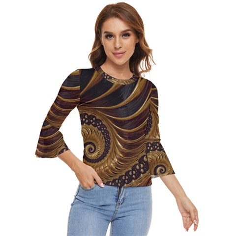 Shell Fractal In Brown Bell Sleeve Top by SomethingForEveryone