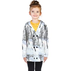 Winter Forest Kids  Double Breasted Button Coat