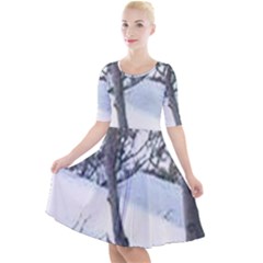 Winter Forest Quarter Sleeve A-line Dress