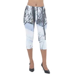 Winter Forest Lightweight Velour Capri Leggings 