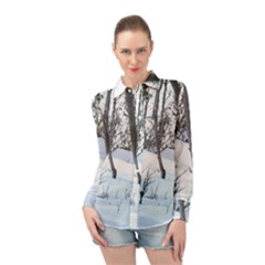 Winter Forest Long Sleeve Chiffon Shirt