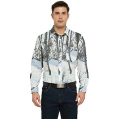 Winter Forest Men s Long Sleeve Pocket Shirt  by SomethingForEveryone