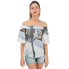 Winter Forest Off Shoulder Short Sleeve Top