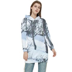 Winter Forest Women s Long Oversized Pullover Hoodie