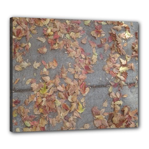 Sidewalk Leaves Canvas 24  X 20  (stretched) by SomethingForEveryone