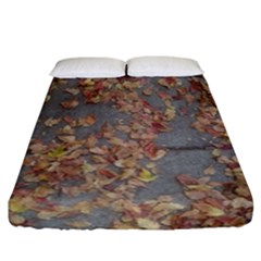 Sidewalk Leaves Fitted Sheet (california King Size)