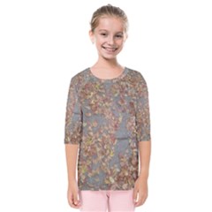 Sidewalk Leaves Kids  Quarter Sleeve Raglan Tee