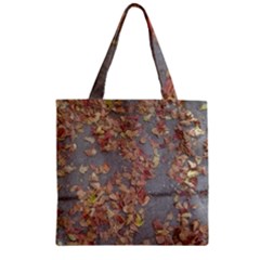 Sidewalk Leaves Zipper Grocery Tote Bag