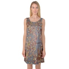 Sidewalk Leaves Sleeveless Satin Nightdress