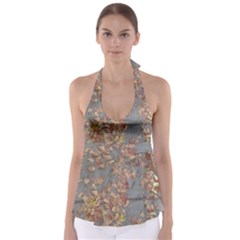 Sidewalk Leaves Babydoll Tankini Top