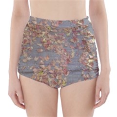 Sidewalk Leaves High-waisted Bikini Bottoms