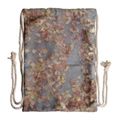 Sidewalk Leaves Drawstring Bag (large)