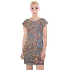 Sidewalk Leaves Cap Sleeve Bodycon Dress