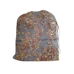 Sidewalk Leaves Drawstring Pouch (xl) by SomethingForEveryone