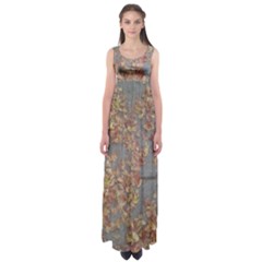 Sidewalk Leaves Empire Waist Maxi Dress