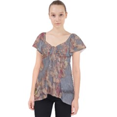 Sidewalk Leaves Lace Front Dolly Top