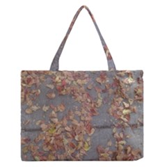 Sidewalk Leaves Zipper Medium Tote Bag