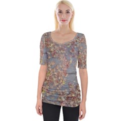 Sidewalk Leaves Wide Neckline Tee