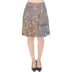 Sidewalk Leaves Velvet High Waist Skirt