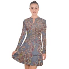 Sidewalk Leaves Long Sleeve Panel Dress