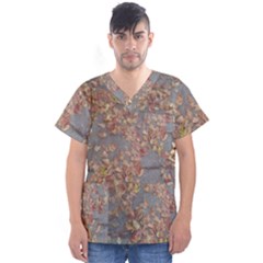 Sidewalk Leaves Men s V-neck Scrub Top