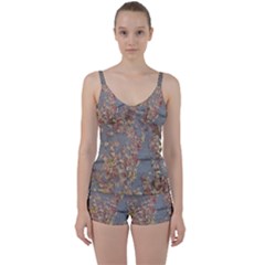 Sidewalk Leaves Tie Front Two Piece Tankini by SomethingForEveryone