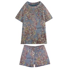 Sidewalk Leaves Kids  Swim Tee And Shorts Set