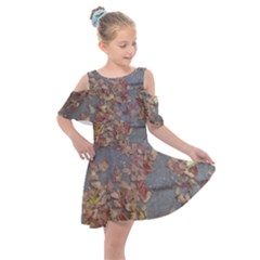 Sidewalk Leaves Kids  Shoulder Cutout Chiffon Dress