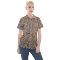 Sidewalk Leaves Women s Short Sleeve Pocket Shirt