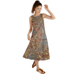 Sidewalk Leaves Summer Maxi Dress