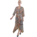 Sidewalk Leaves Quarter Sleeve Wrap Front Maxi Dress View1