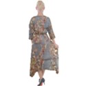 Sidewalk Leaves Quarter Sleeve Wrap Front Maxi Dress View2