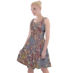 Sidewalk Leaves Knee Length Skater Dress