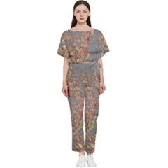 Sidewalk Leaves Batwing Lightweight Jumpsuit