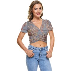 Sidewalk Leaves Short Sleeve Foldover Tee