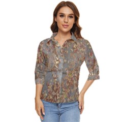 Sidewalk Leaves Women s Quarter Sleeve Pocket Shirt