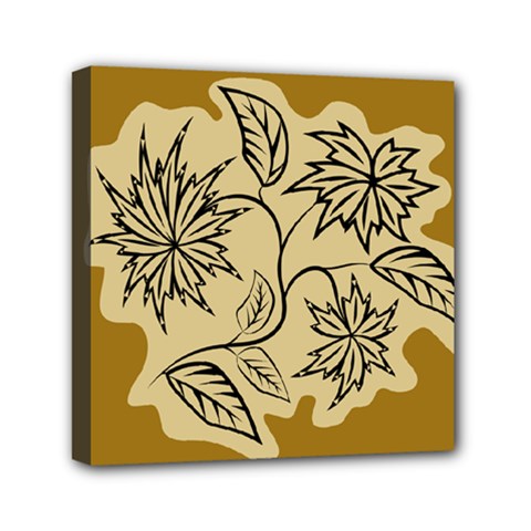 Folk Flowers Print Floral Pattern Ethnic Art Mini Canvas 6  X 6  (stretched) by Eskimos