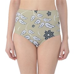 Folk Flowers Print Floral Pattern Ethnic Art Classic High-waist Bikini Bottoms by Eskimos