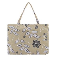 Folk Flowers Print Floral Pattern Ethnic Art Medium Tote Bag by Eskimos