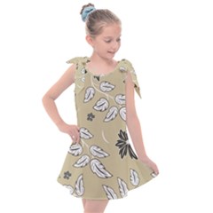 Folk Flowers Print Floral Pattern Ethnic Art Kids  Tie Up Tunic Dress by Eskimos