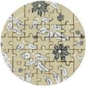 Folk flowers print Floral pattern Ethnic art Wooden Puzzle Round View1