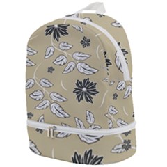 Folk Flowers Print Floral Pattern Ethnic Art Zip Bottom Backpack by Eskimos