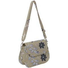 Folk Flowers Print Floral Pattern Ethnic Art Saddle Handbag by Eskimos