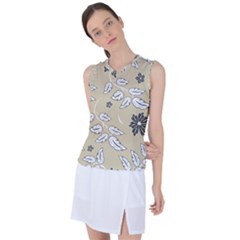 Folk Flowers Print Floral Pattern Ethnic Art Women s Sleeveless Sports Top by Eskimos