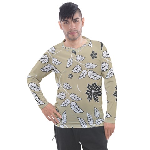 Folk Flowers Print Floral Pattern Ethnic Art Men s Pique Long Sleeve Tee by Eskimos