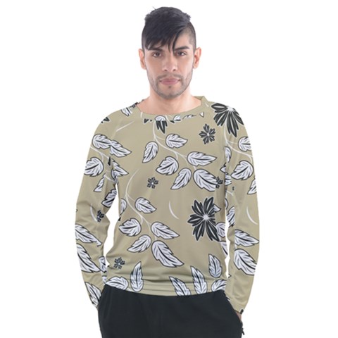 Folk Flowers Print Floral Pattern Ethnic Art Men s Long Sleeve Raglan Tee by Eskimos